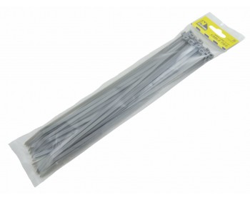 300mm x 4.8mm Silver Cable Ties (25 per pack)